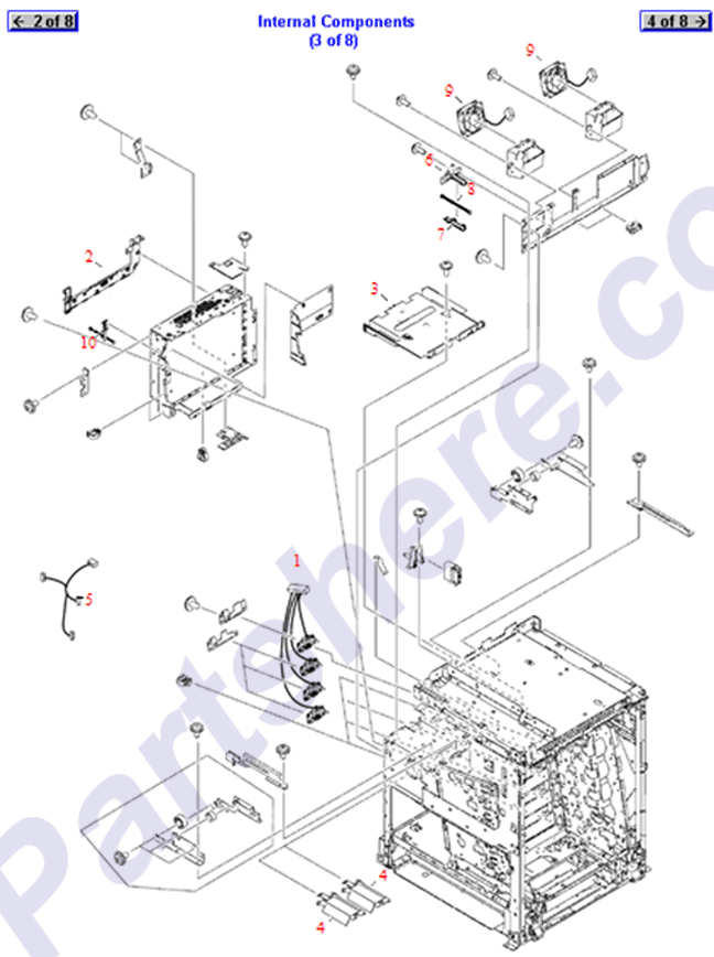 HP parts picture diagram for RM1-2355-000CN, RC1-4345-000CN, RM1-2355-000CN-R, RC1-5772-020CN, RC1-5867-000CN, RC1-5728-000CN, RC1-5759-000CN, RC1-5760-000CN, RC1-5864-000CN, RM1-2355-000CN-C
